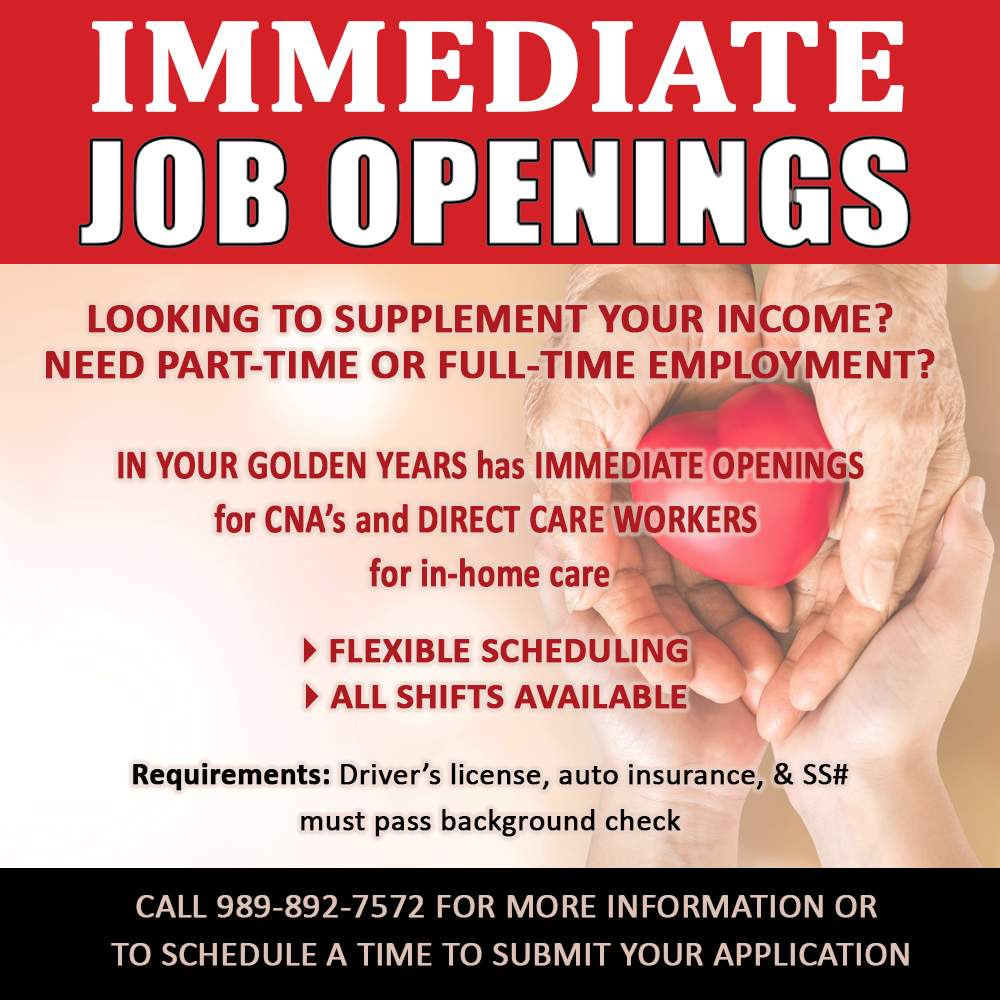 IMMEDIATE JOB OPENINGS